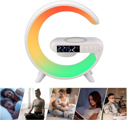 G63 – G Lamp Multi-functional Led Clock Display Speaker | G 63 Wireless Charging Bluetooth Speaker Atmosphere Night Lamp With Alarm Clock