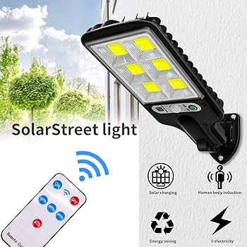 Led Solar Street Lights Cob+smd Outdoor Solar Lamp With 3 Light Mode Waterproof Motion Sensor Security Lighting