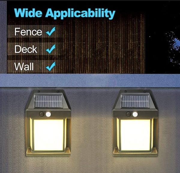 Solar Power Motion Sensor Human Body Induction Led Wall Light Waterproof Tungsten Filament Lamp Outdoor Garden Courtyard Light (black)