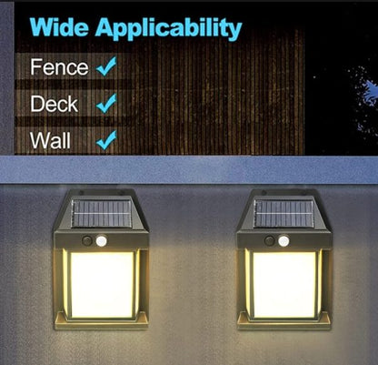 Solar Power Motion Sensor Human Body Induction Led Wall Light Waterproof Tungsten Filament Lamp Outdoor Garden Courtyard Light (black)